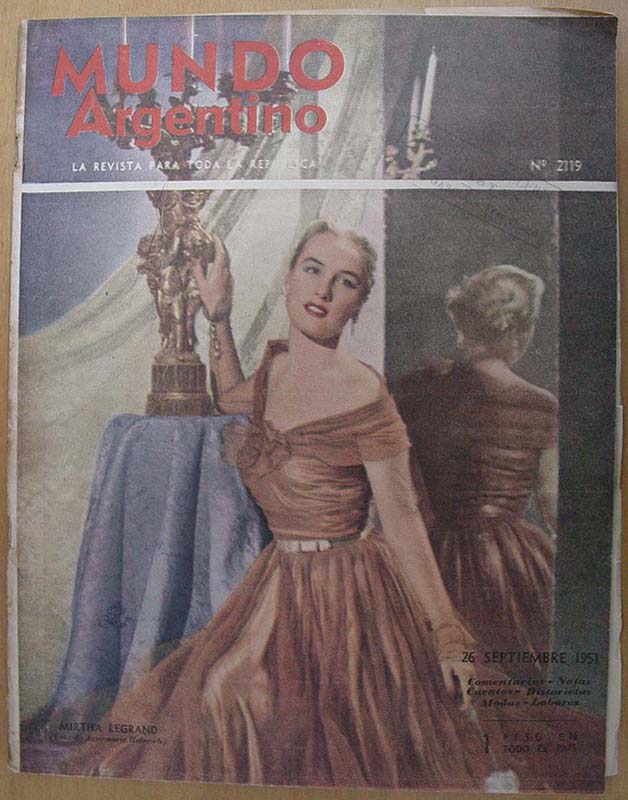 MUNDO ARGENTINO magazine side cover Issue 2119 26 September 1951
