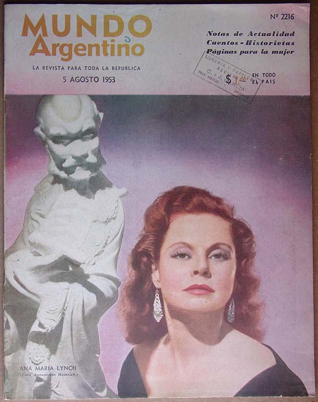 MUNDO ARGENTINO magazine side cover Issue 2216 5 August 1953