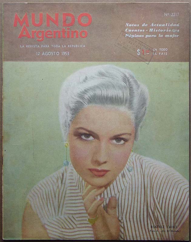 MUNDO ARGENTINO magazine side cover Issue 2217 12 August 1953