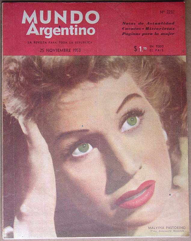 MUNDO ARGENTINO magazine side cover Issue 2232 25 November 1953