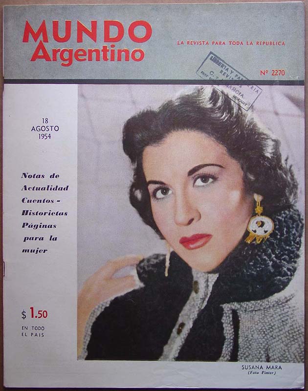 MUNDO ARGENTINO magazine side cover Issue 2270 18 August 1954