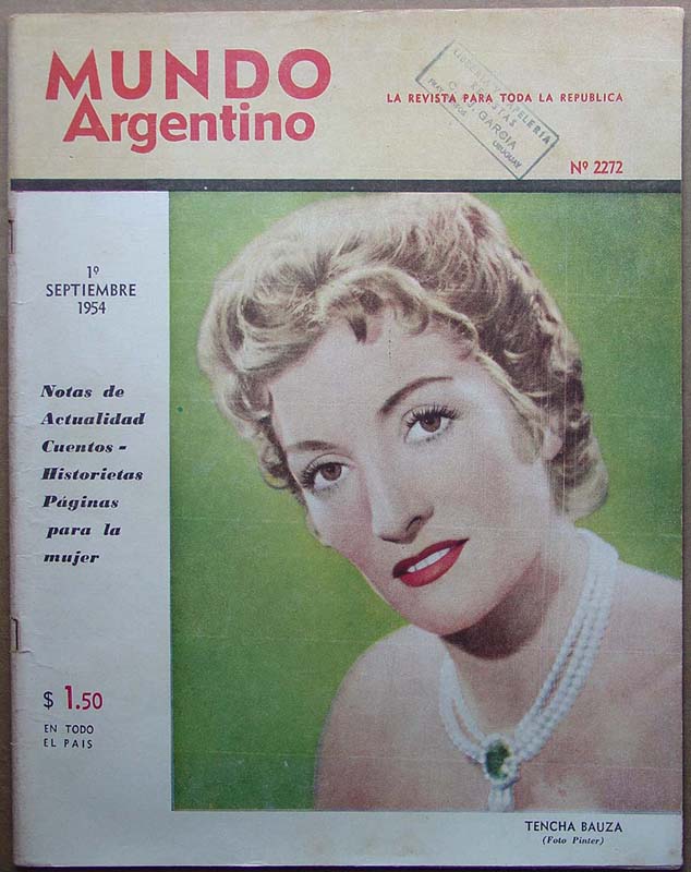 MUNDO ARGENTINO magazine side cover Issue 2272 1 September 1954