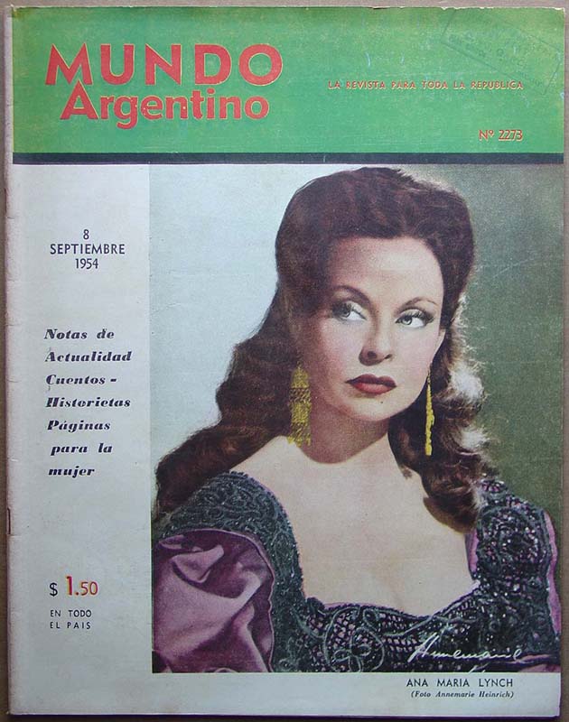MUNDO ARGENTINO magazine side cover Issue 2273 8 September 1954