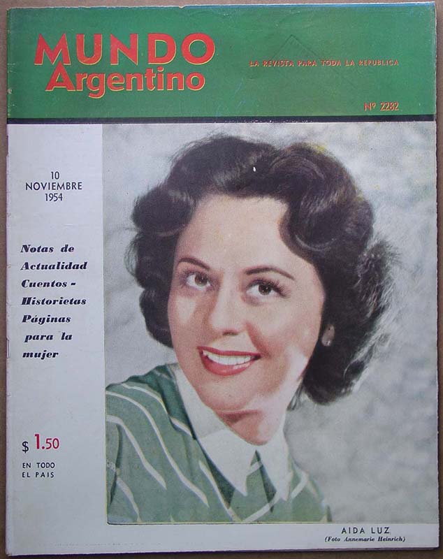 MUNDO ARGENTINO magazine side cover Issue 2282 10 November 1954