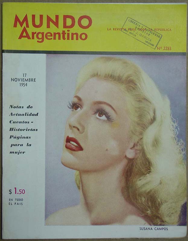 MUNDO ARGENTINO magazine side cover Issue 2283 17 November 1954