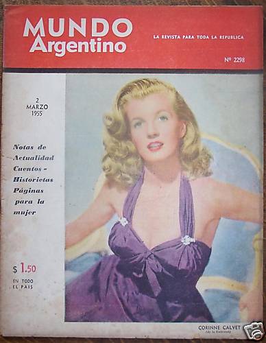 MUNDO ARGENTINO magazine side cover Issue 2298 2 March 1955