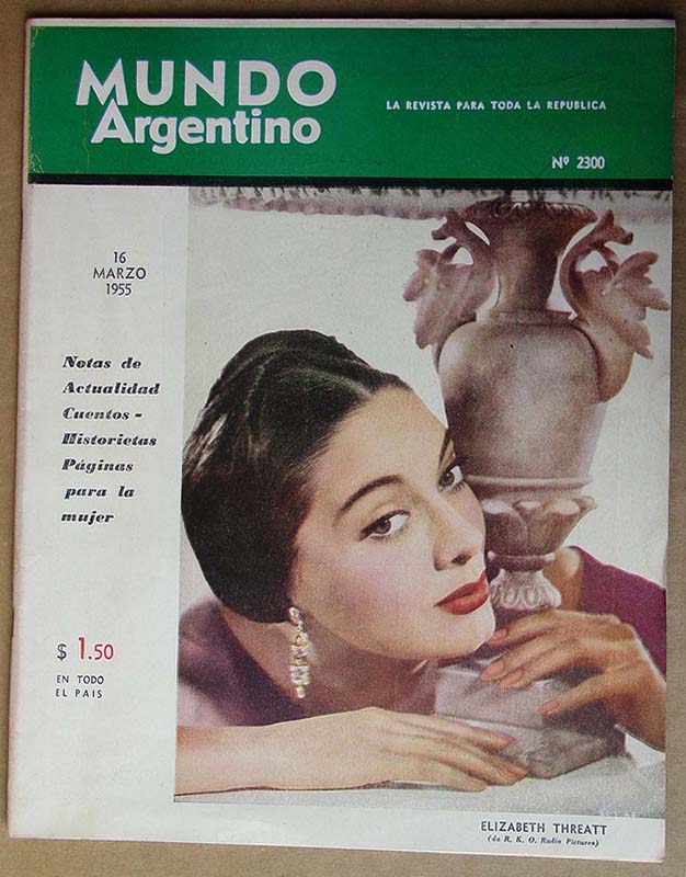 MUNDO ARGENTINO magazine side cover Issue 2300 16 March 1955