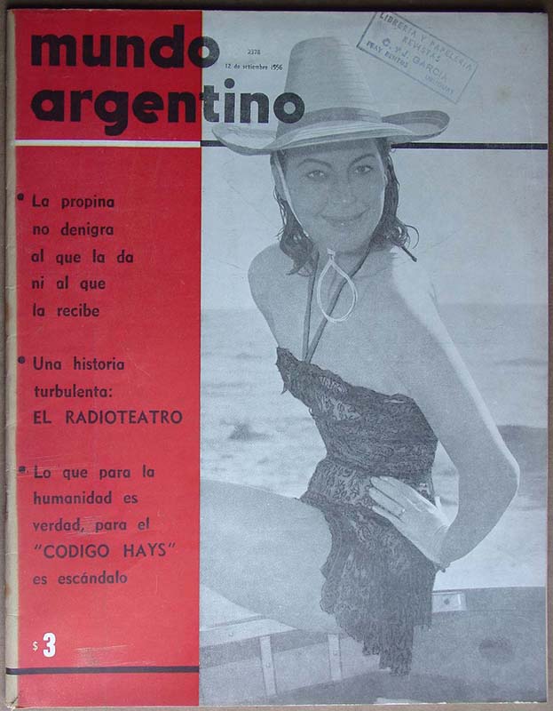 MUNDO ARGENTINO magazine side cover Issue 2378 12 September 1956