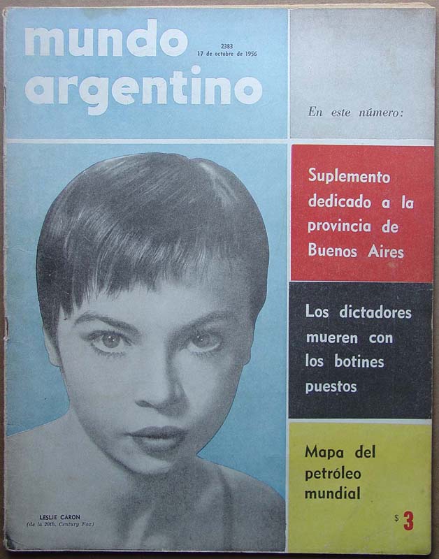 MUNDO ARGENTINO magazine side cover Issue 2383 17 October 1956