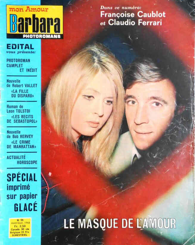 MON AMOUR BARBARA PHOTOROMANS magazine side cover Issue 35  August/September 1968