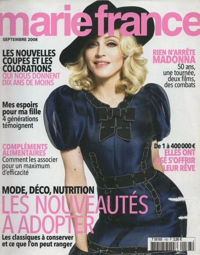 MARIE CLAIRE FRANCE magazine side cover  September 2008