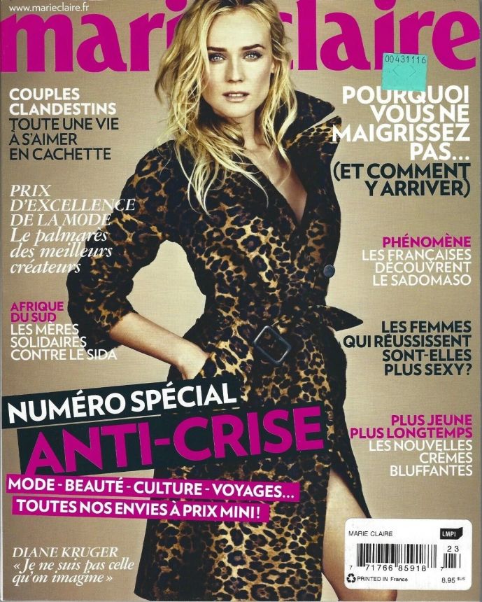 MARIE CLAIRE FRANCE magazine side cover  November 2012