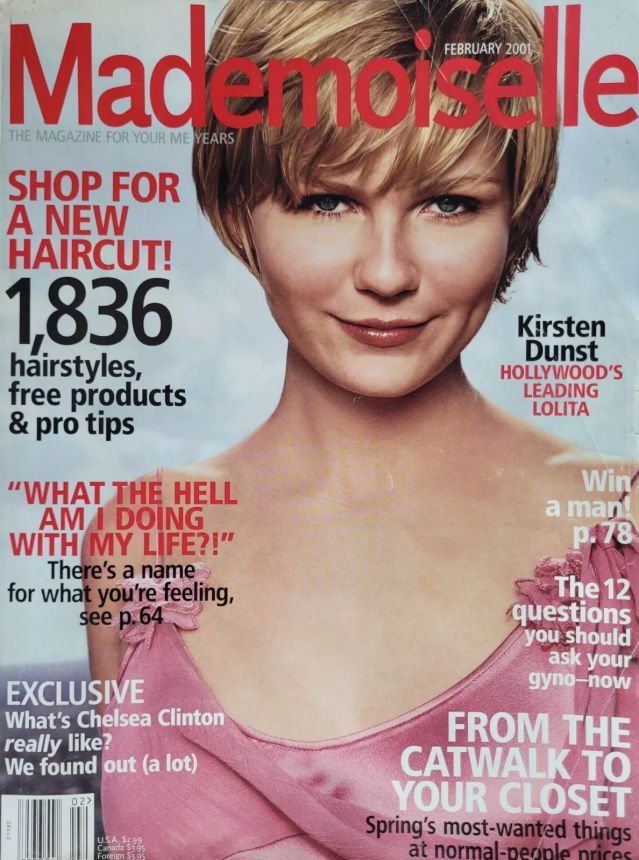 MADEMOISELLE magazine side cover  February 2001