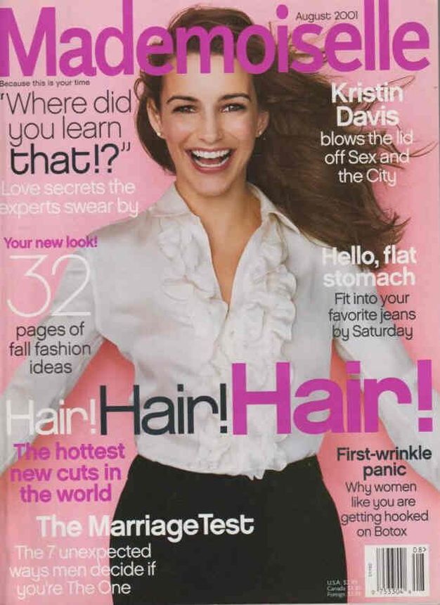 MADEMOISELLE magazine side cover  August 2001
