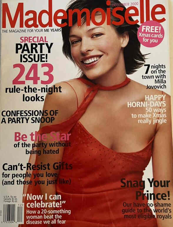 MADEMOISELLE magazine side cover  December 2000
