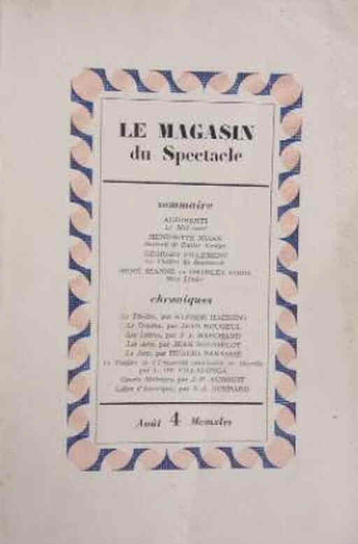 MAGASIN DU SPECTACLE magazine side cover Issue 4  August 1946