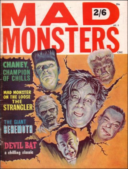 MAD MONSTERS magazine side cover Issue 8  1964