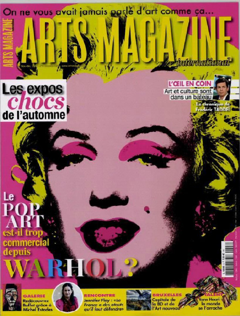 ARTS MAGAZINE magazine side cover  November/December 2016