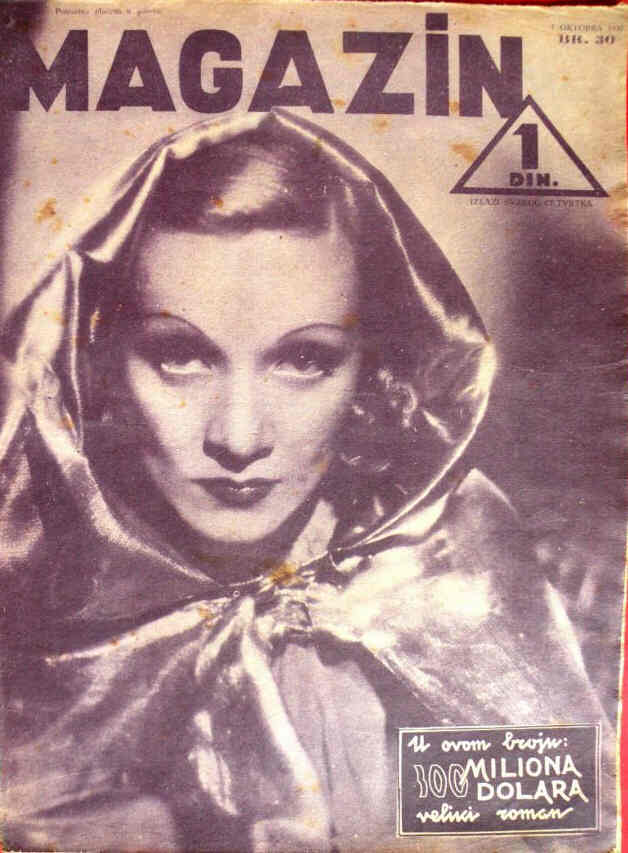 MAGAZIN (Yu) magazine side cover 7 October 1937
