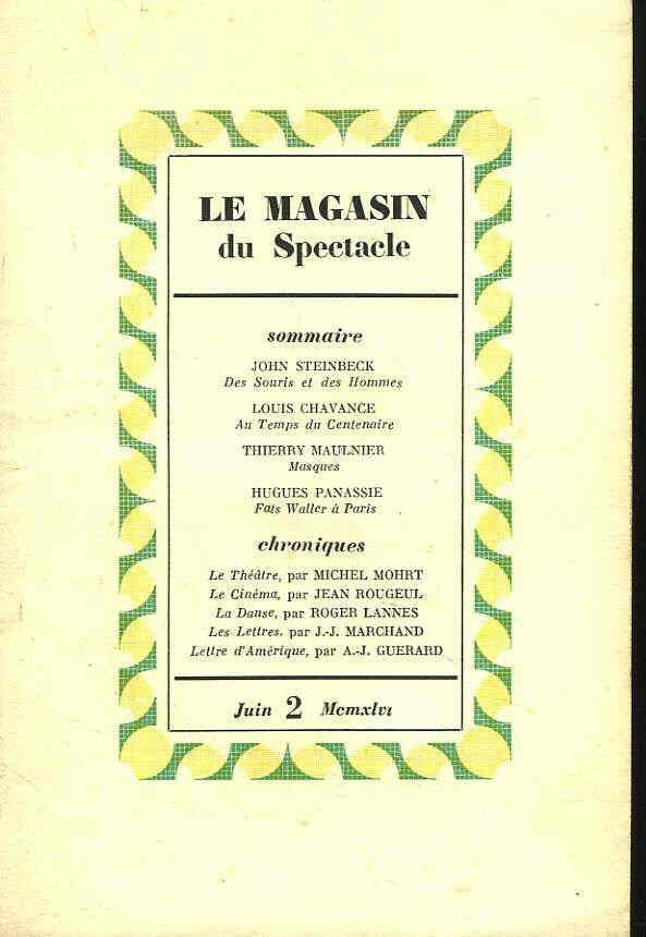 MAGASIN DU SPECTACLE magazine side cover Issue 2 June 1946