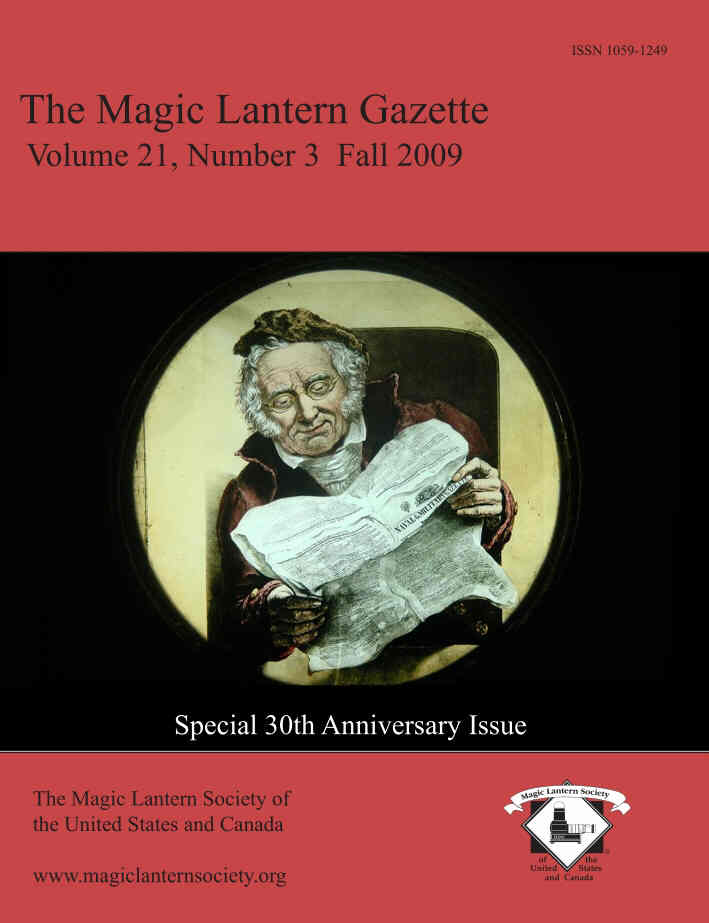 MAGIC LANTERN GAZETTE magazine side cover  Vol 21 #3 Fall 2009