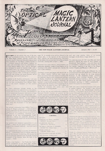 NEW MAGIC LANTERN JOURNAL | THE magazine side cover  Vol 2 #2 January 1982