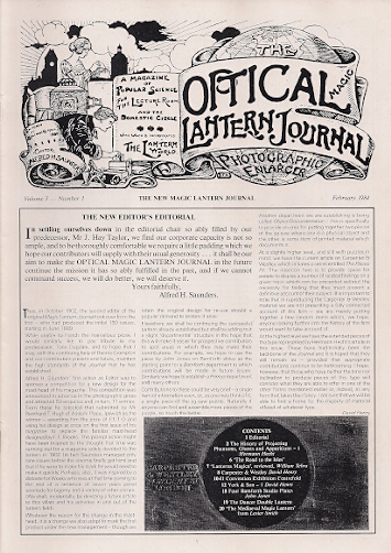 NEW MAGIC LANTERN JOURNAL | THE magazine side cover  Vol 3 #1 February 1984