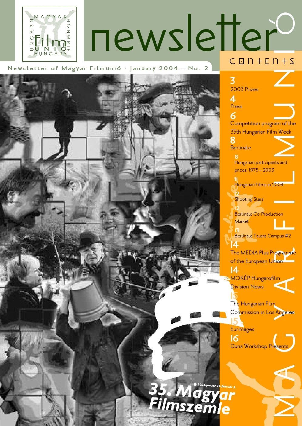 MAGYAR FILMUNIO NEWSLETTER magazine side cover Issue 2 January 2004