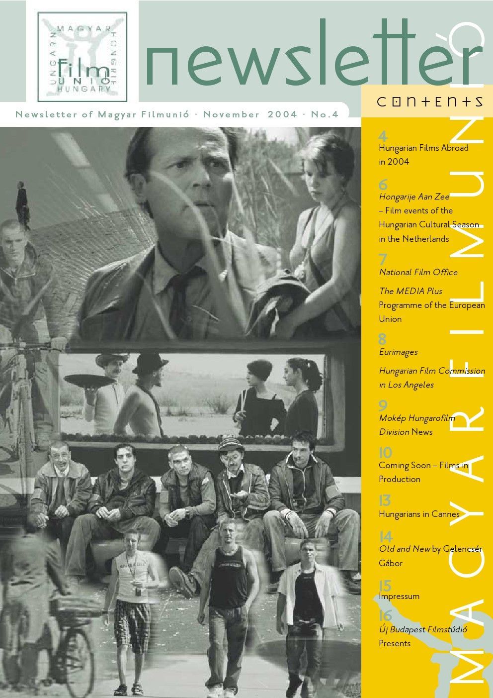 MAGYAR FILMUNIO NEWSLETTER magazine side cover Issue 4  November 2004