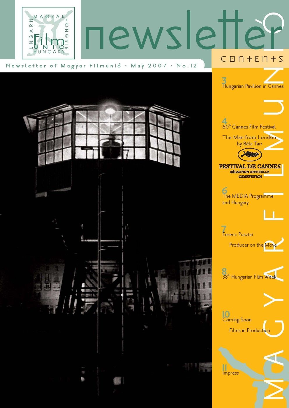 MAGYAR FILMUNIO NEWSLETTER magazine side cover Issue 12  May 2007