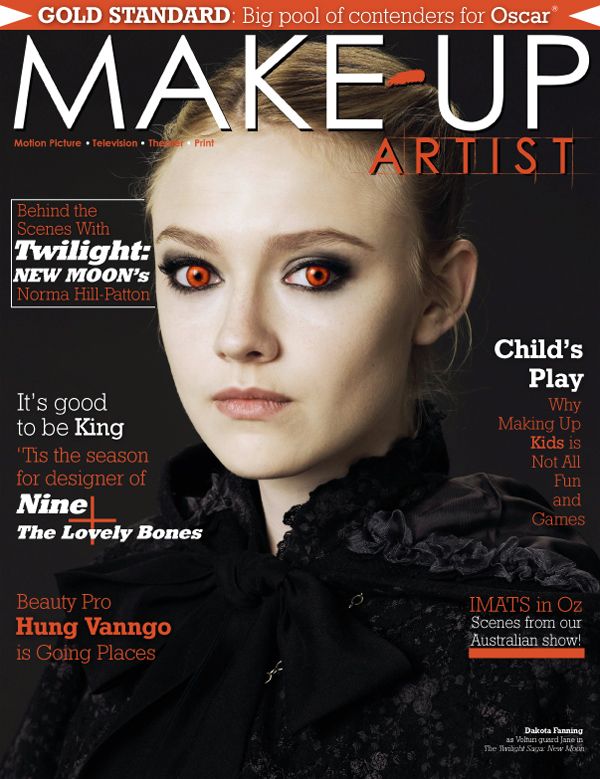 MAKE-UP ARTIST magazine side cover Issue 81 November/December 2009