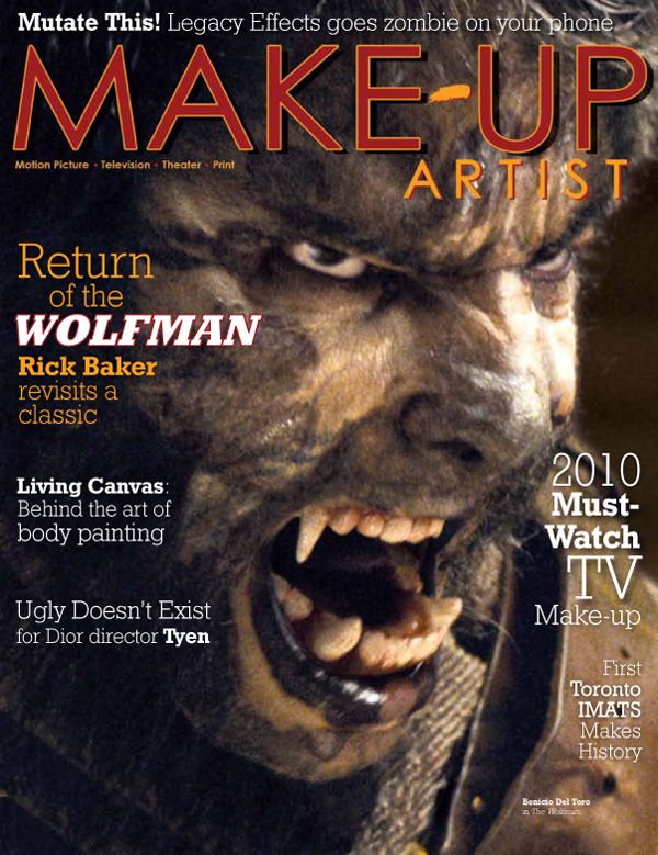 MAKE-UP ARTIST magazine side cover Issue 82 January/February 2010