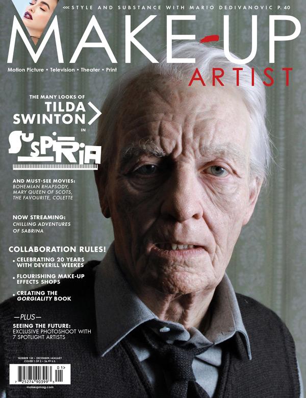 MAKE-UP ARTIST magazine side cover Issue 135 December 2018/ January 2019 