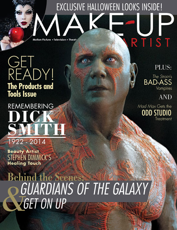 MAKE-UP ARTIST magazine side cover Issue 110 October/November 2014