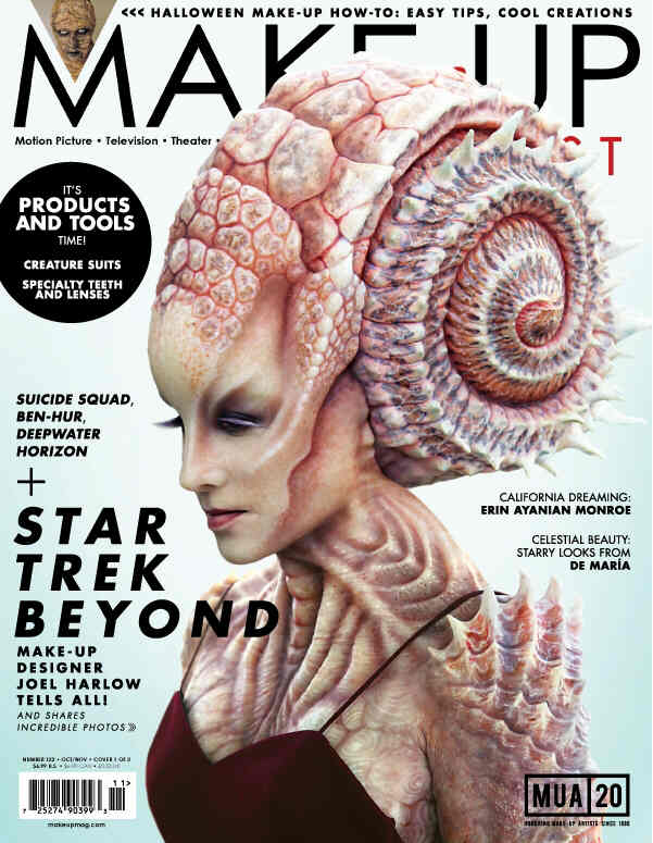 MAKE-UP ARTIST magazine side cover Issue 122 October/November 2016