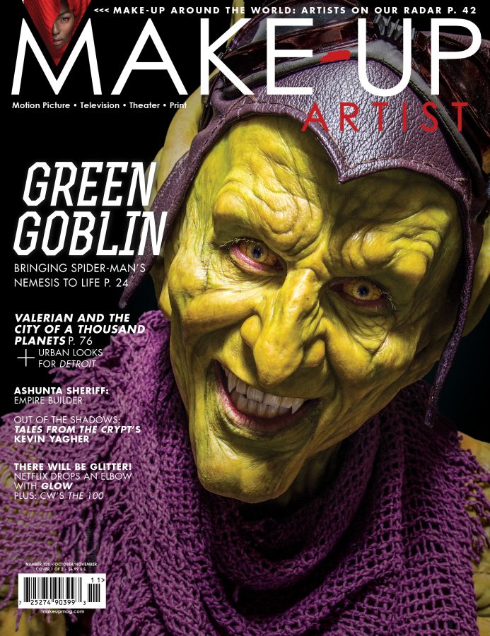 MAKE-UP ARTIST magazine side cover Issue 128  October/November 2017