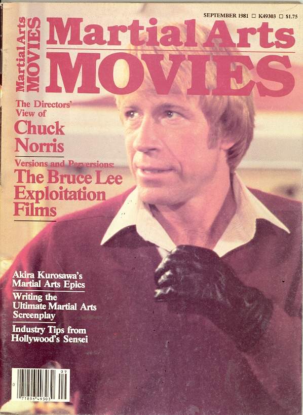 MARTIAL ARTS MOVIES (IKF) magazine side cover September 1981