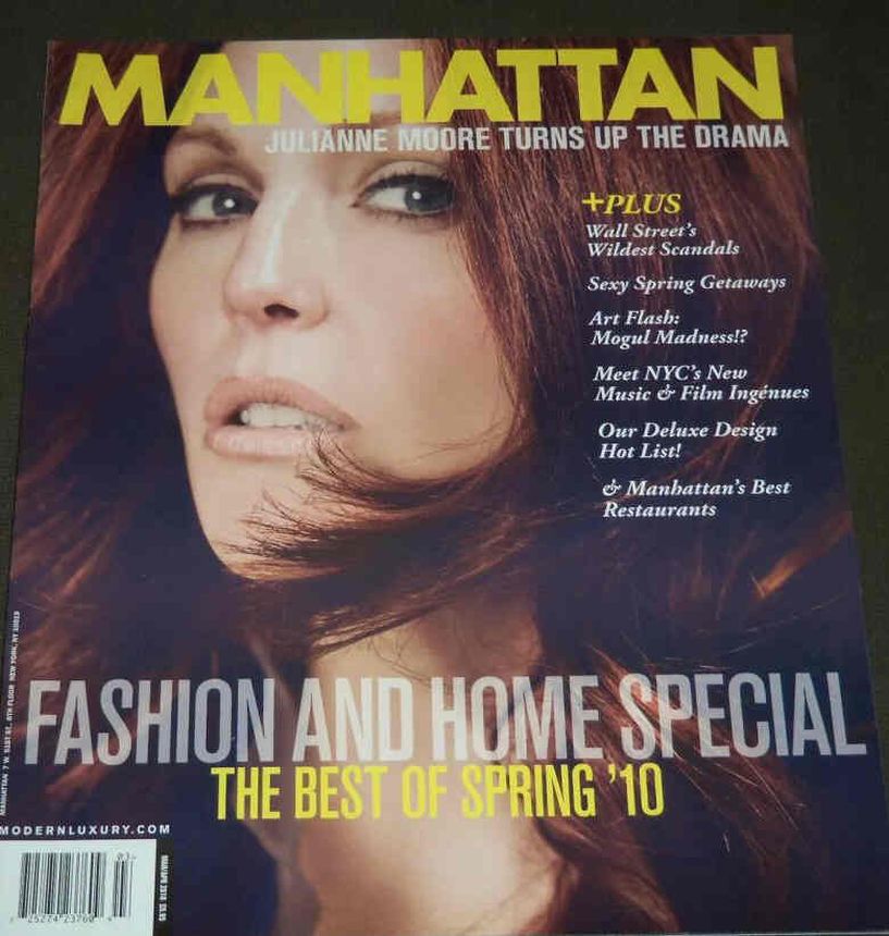 MODERN LUXURY MANHATTAN magazine side cover  March/April 2010