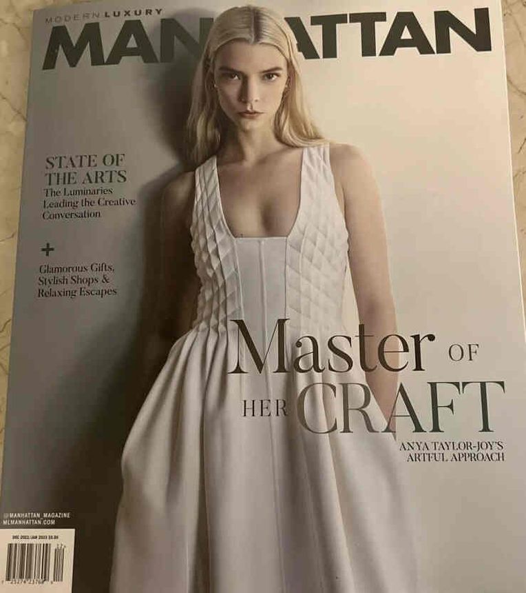 MODERN LUXURY MANHATTAN magazine side cover  December 2022/ January 2023 