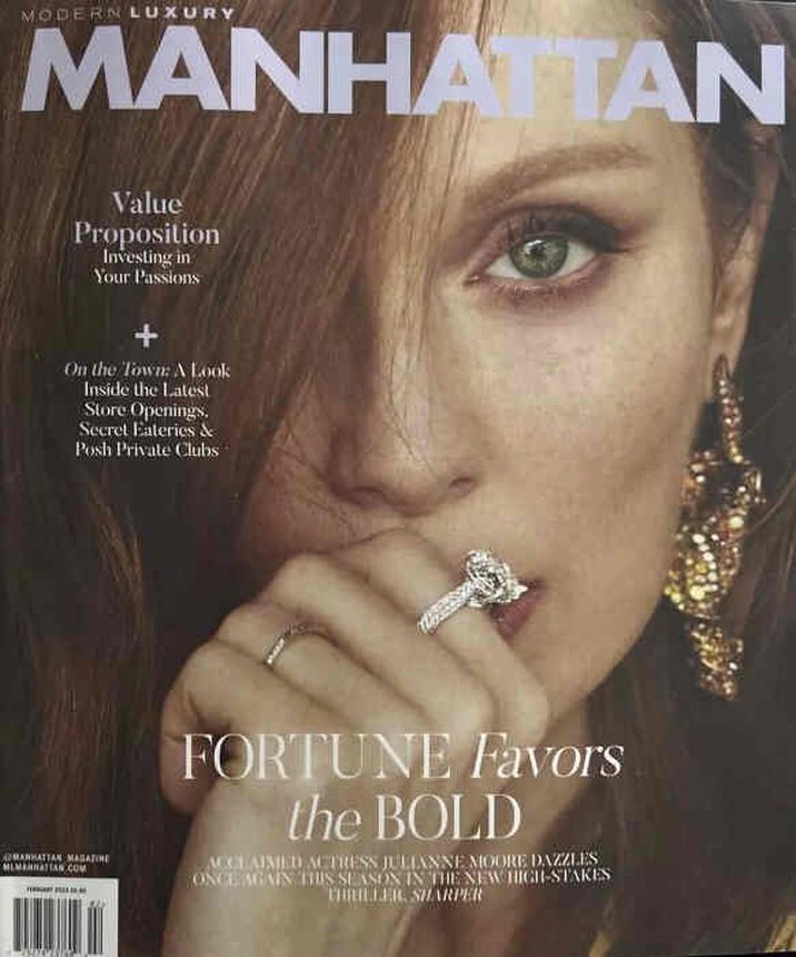 MODERN LUXURY MANHATTAN magazine side cover  February 2023