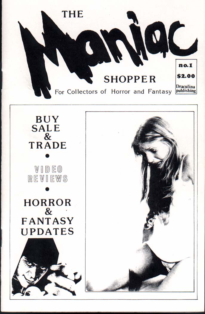 MANIAC SHOPPER magazine side cover Issue 1  1987