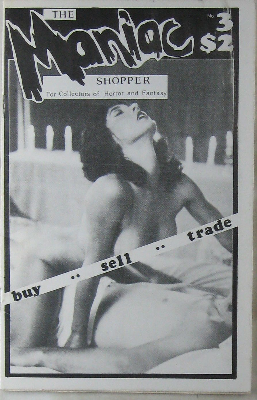 MANIAC SHOPPER magazine side cover Issue 3   1987