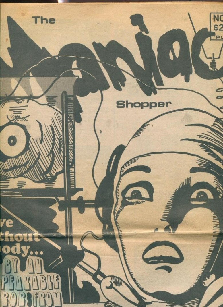 MANIAC SHOPPER magazine side cover Issue 4   1987
