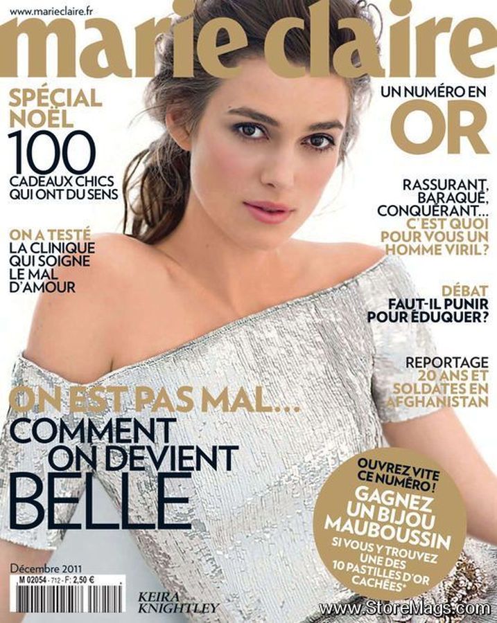 MARIE CLAIRE FRANCE magazine side cover  December 2011