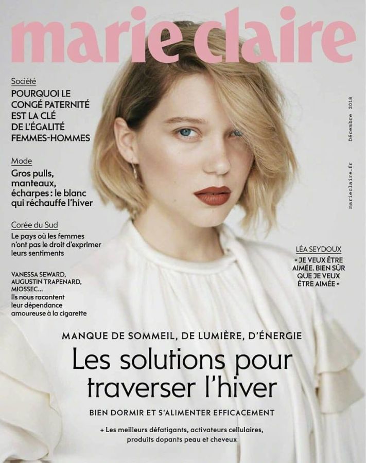 MARIE CLAIRE FRANCE magazine side cover  December 2018