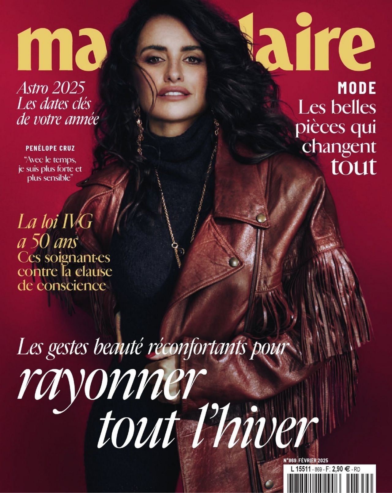 MARIE CLAIRE FRANCE magazine side cover Issue 869  February 2025