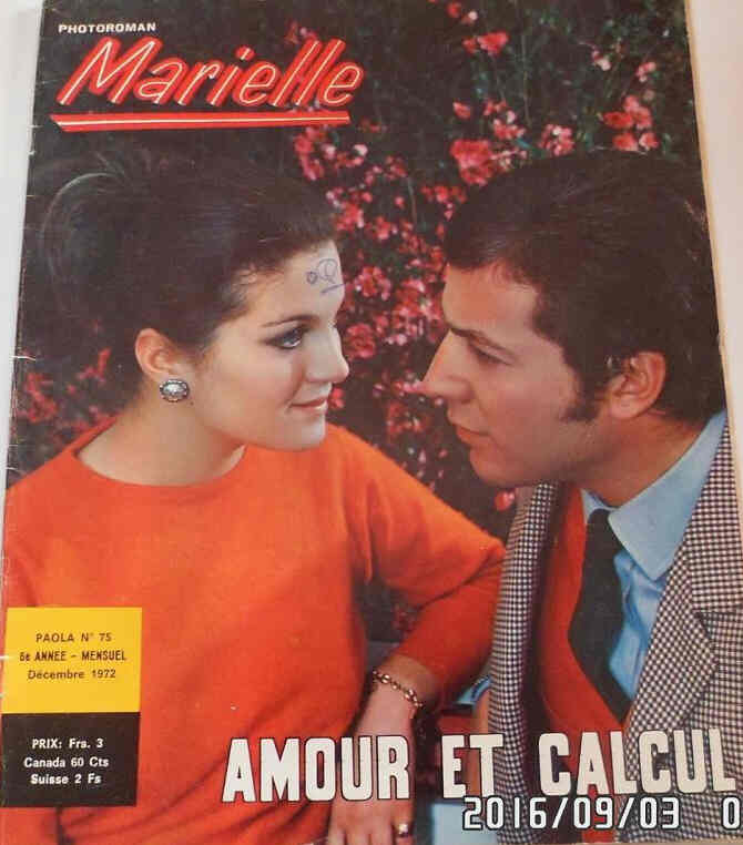 MARIELLE magazine side cover Issue 75  December 1972