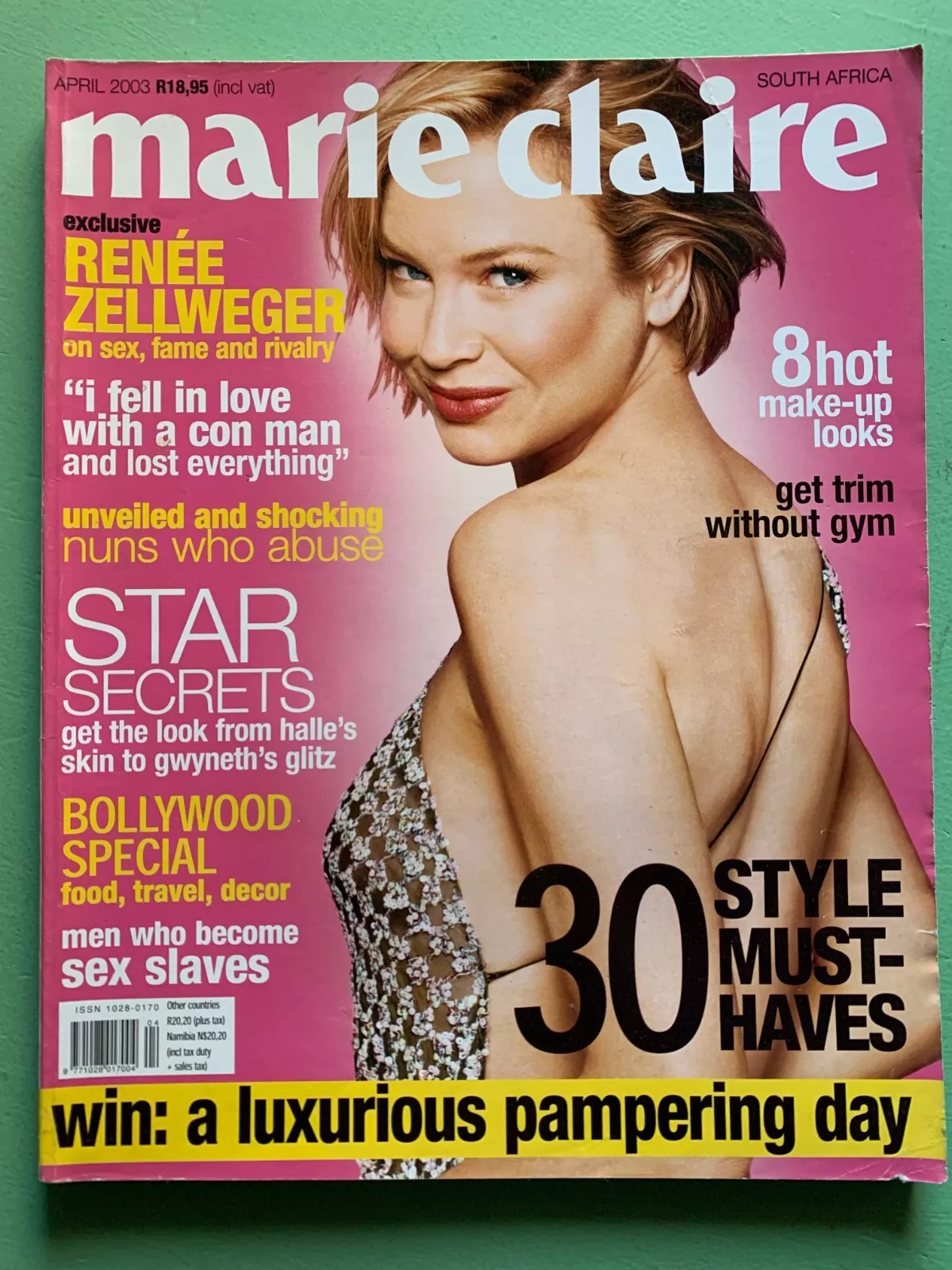 MARIE CLAIRE SOUTH AFRICA magazine side cover  April 2003