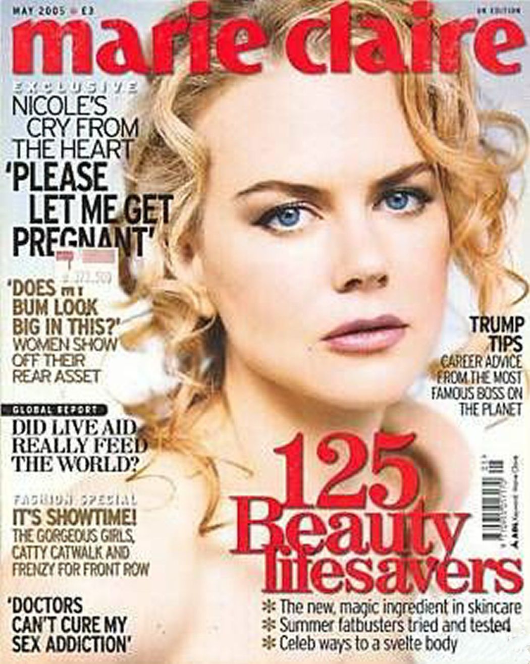 MARIE CLAIRE UK magazine side cover  May 2005