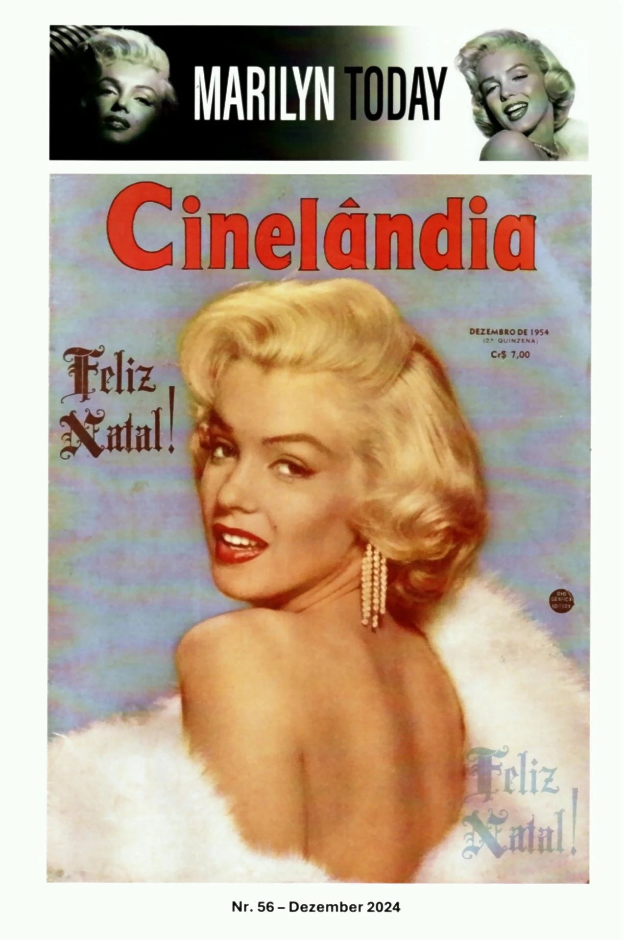 MARILYN TODAY magazine side cover Issue 56  December 2024